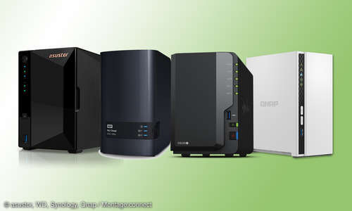 Four 2-bay NAS systems in the test: QNAP, Synology & Co.